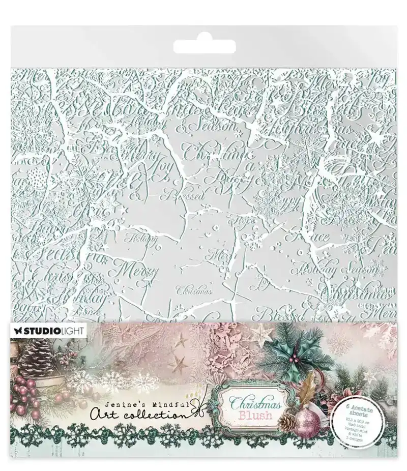 JMA Acetate Sheets White & Vintage mint Christmas Blush