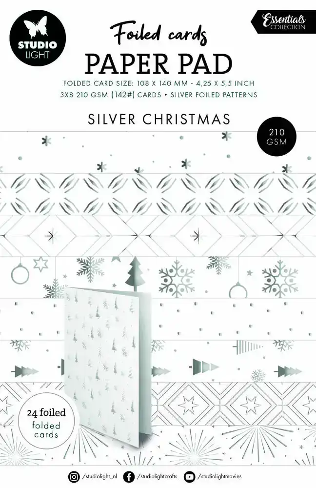 Foiled Cards Silver Christmas 24st