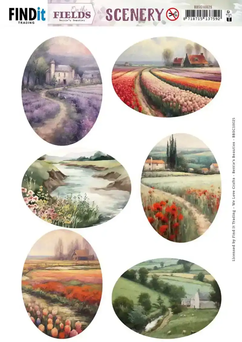 Berries Beauties on the fields Scenery push out oval