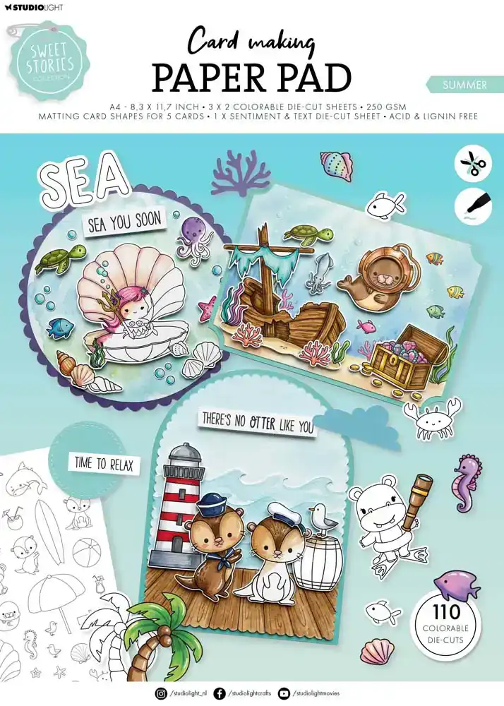 Studio Light Card Making Pad Summer Sweet Stories