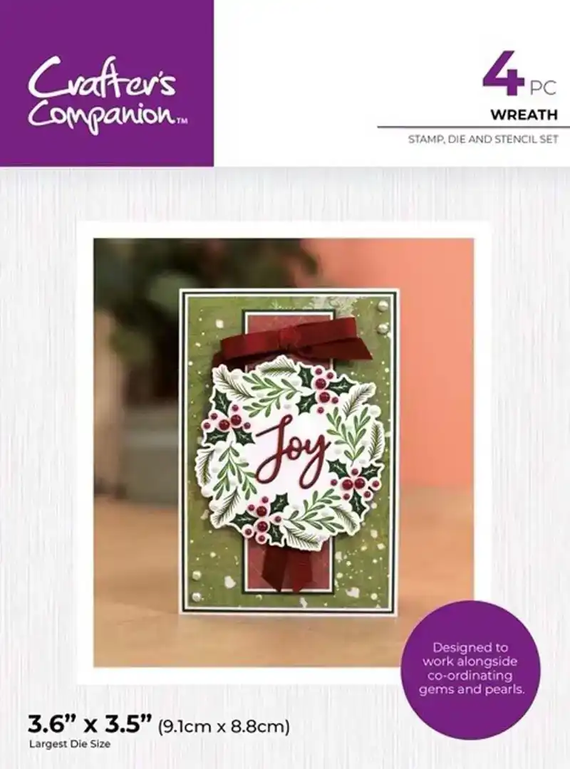Crafter's companion stamp, die and stencil set - Wreath