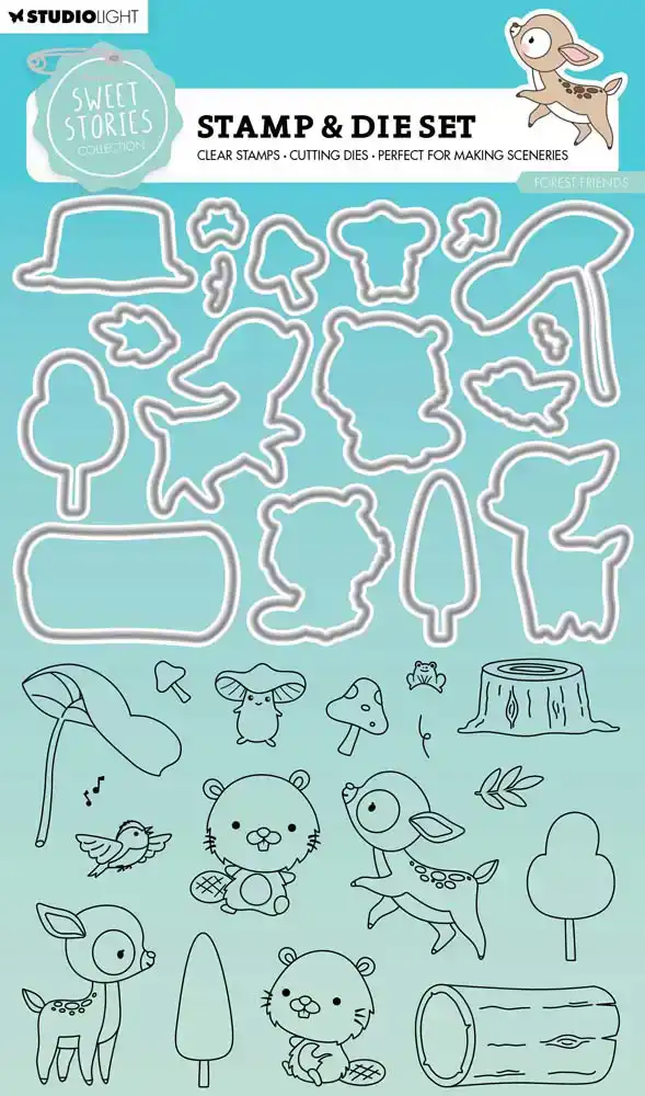 Sweet Stories stempel en snijmallen forest friends