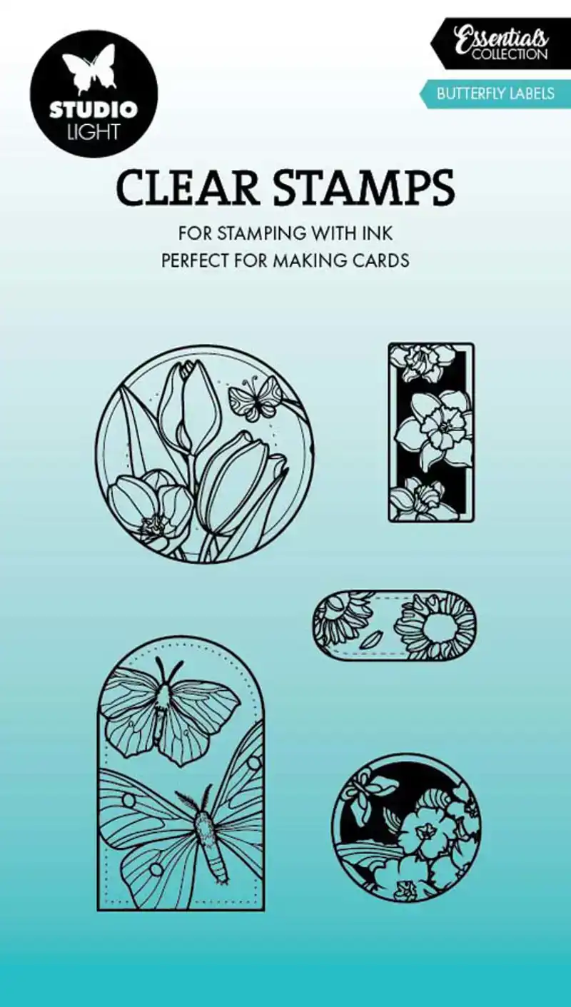 Studio Light - Essentials - Clear Stamps - Butterfly Labels