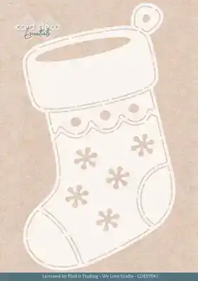 Stencil - Card Deco Essentials - Frosted Gold Sock - A5