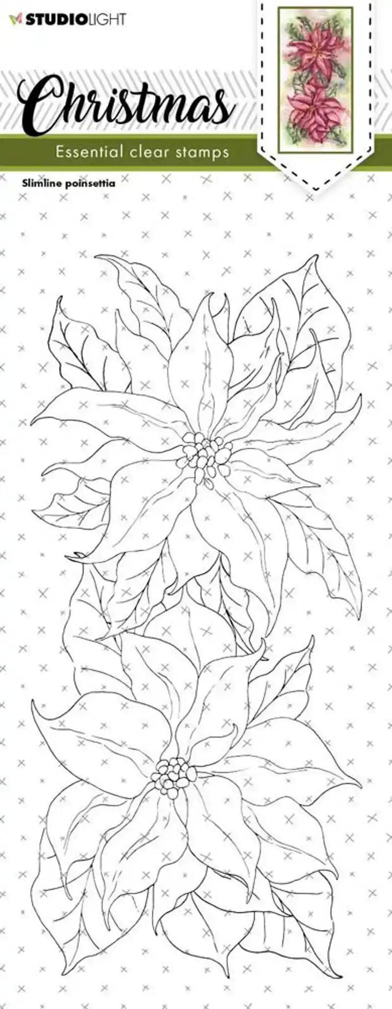 Studio Light Clear stamp Slimline poinsettia - Christmas essentials 1 nr. 240