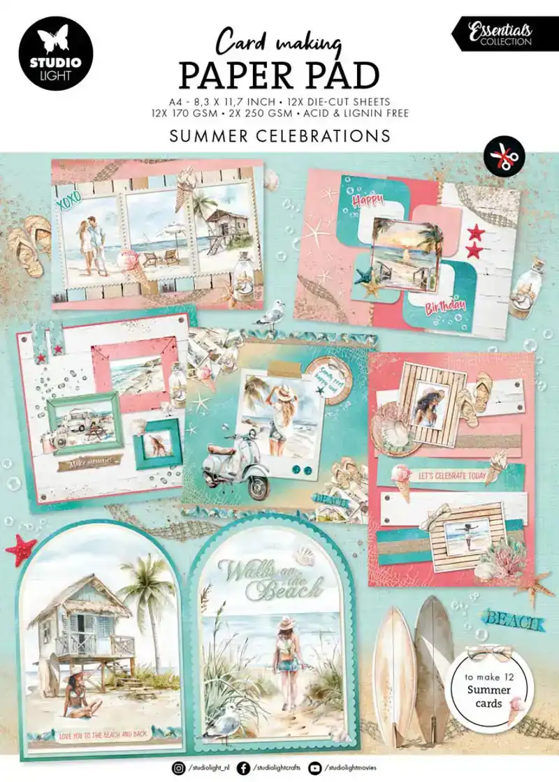 Card making pad summer celebration A4 14 vel