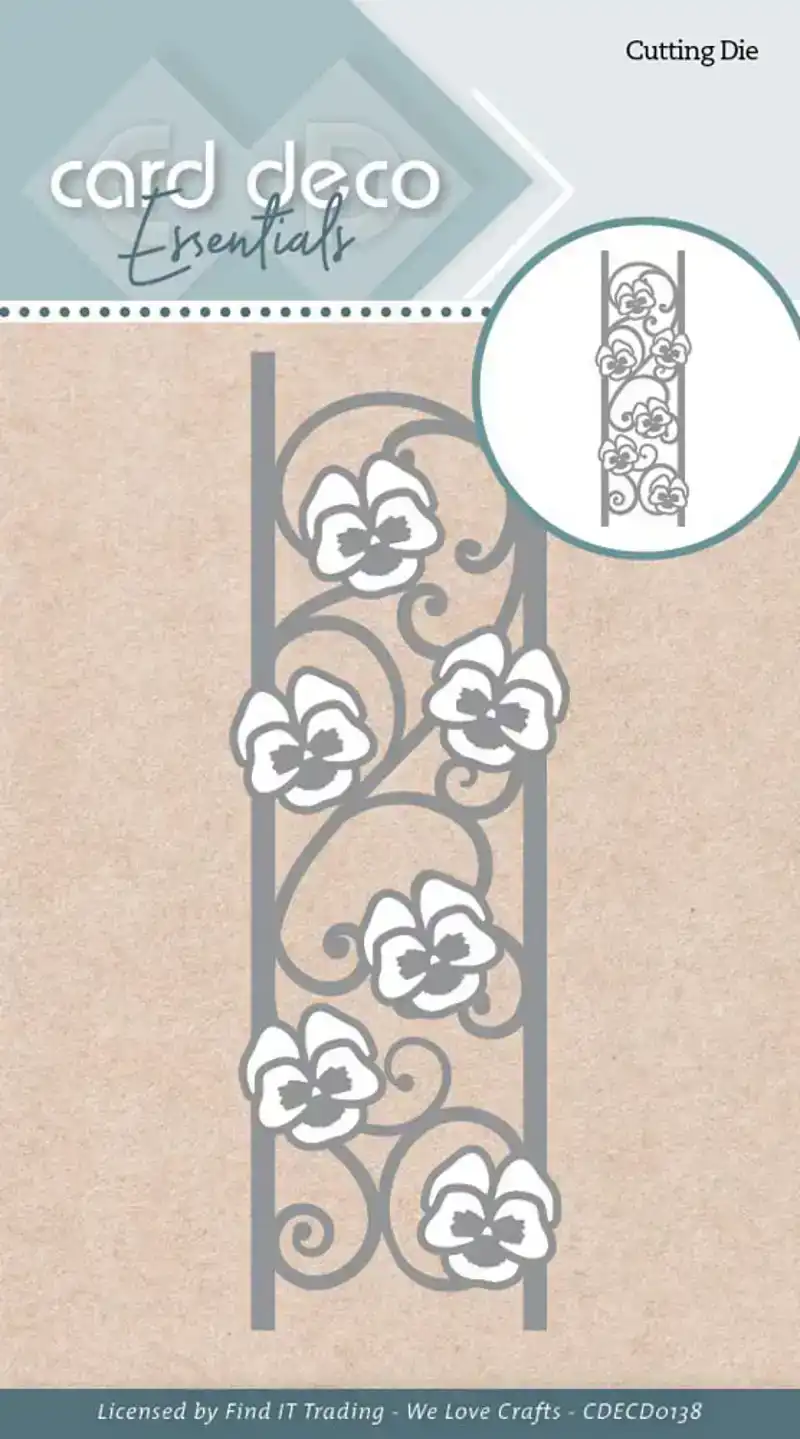 Card Deco Essential Snijmal Pansies Border