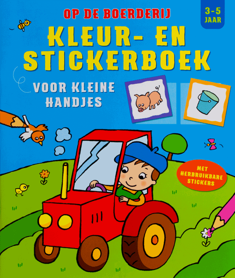 Kleur- en stickerboek op de boerderij
