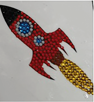 Crystal art motif sticker kit rocket ship