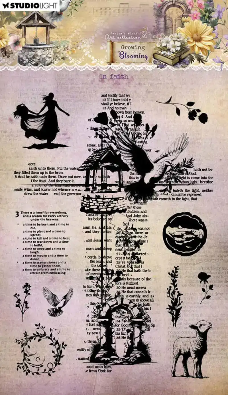 JMA Growing & Blooming clear stamp In faith