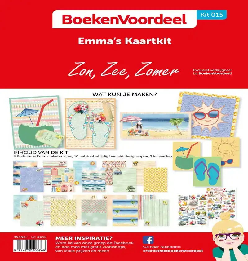 Emma's Kaartenkit 015 zon, zee zomer