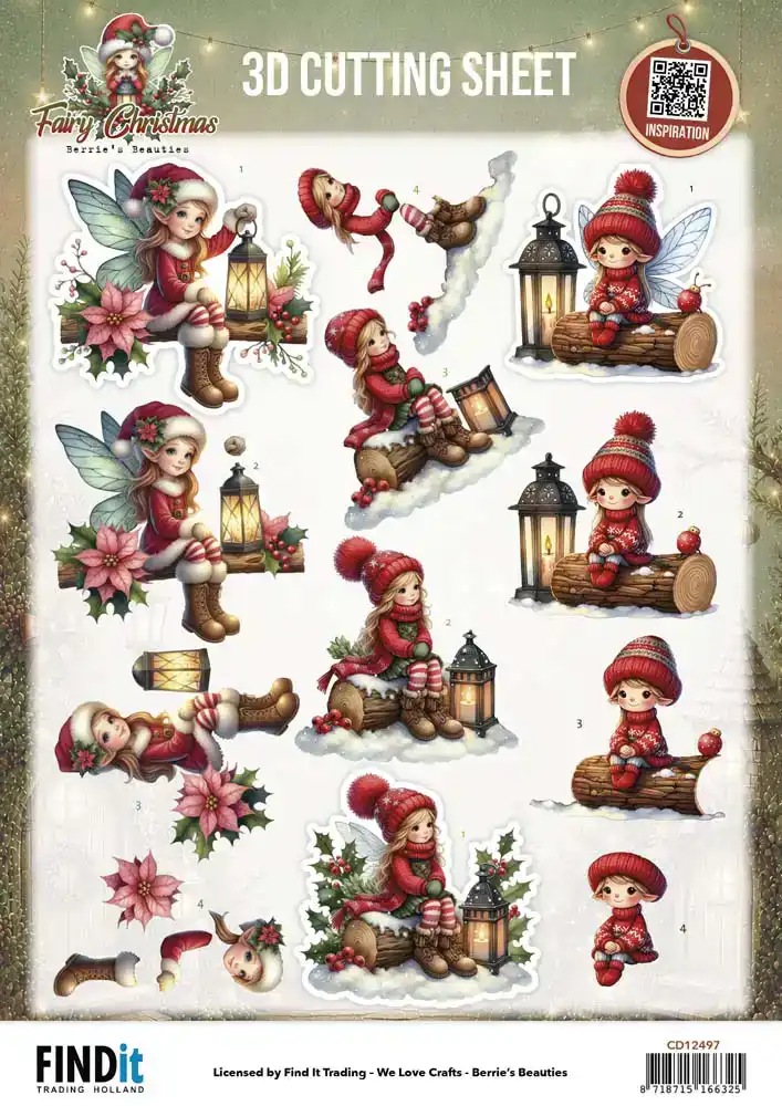 Berries Beauties Fairy Christmas 3D Cutting Sheet