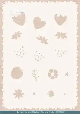 Card Deco stencil sweet strawberries