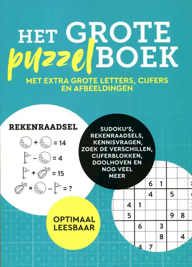 Het grote puzzelboek met extra grote letters, cijfers en afbeeldingen