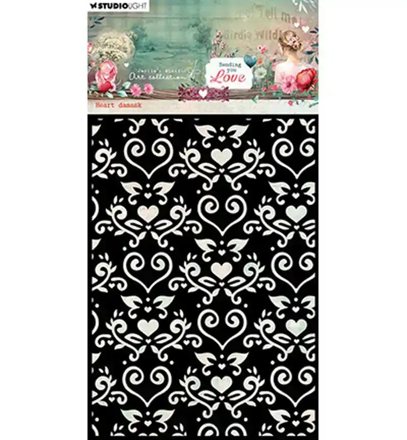 JMA Sending you love Mask heart damask