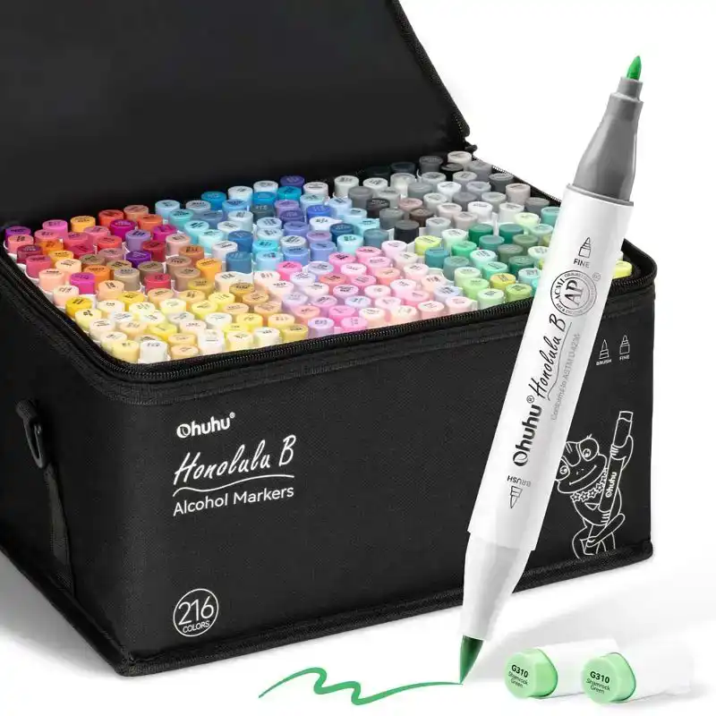 Ohuhu Honolulu B216 Colors Alcohol Markers Dual Tip Set