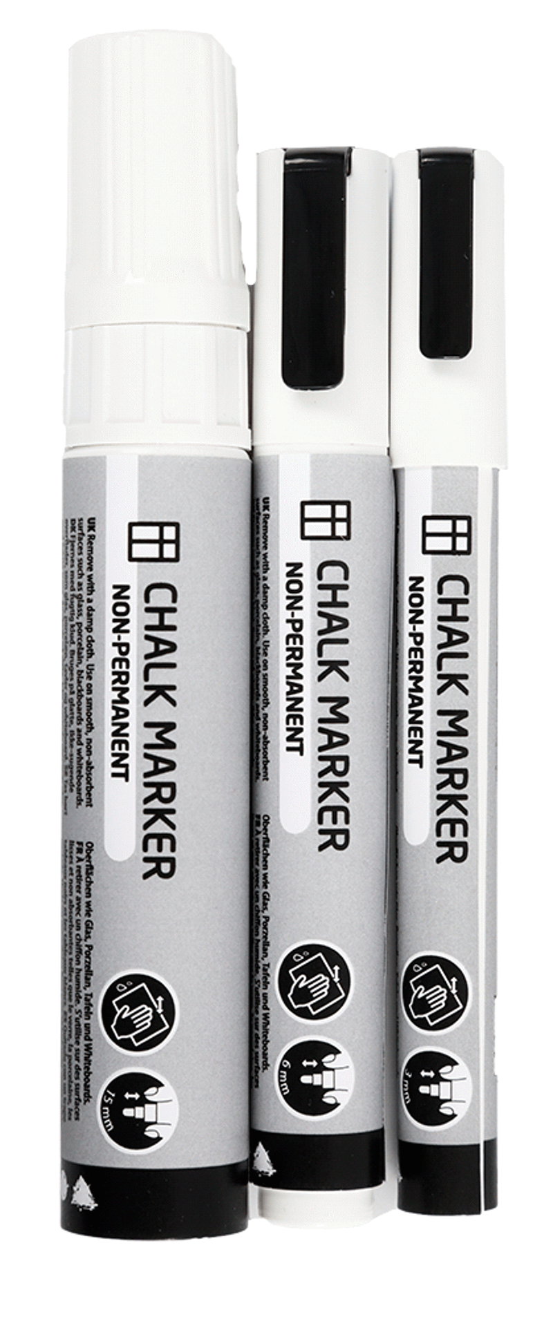 Chalk Markers set wit 3 stuks