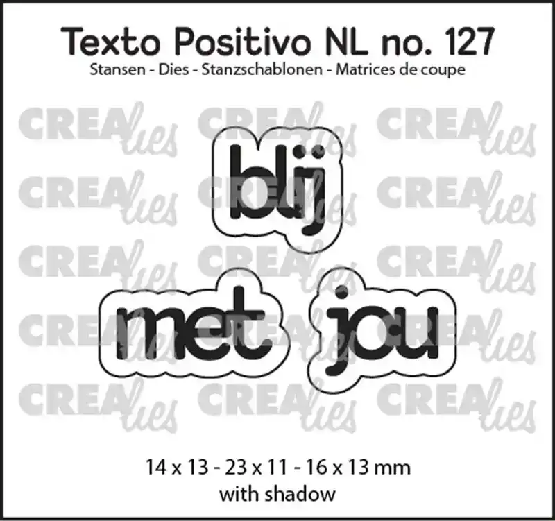 Crealies Texto Positivo Snijmal no. 127, blij met jou