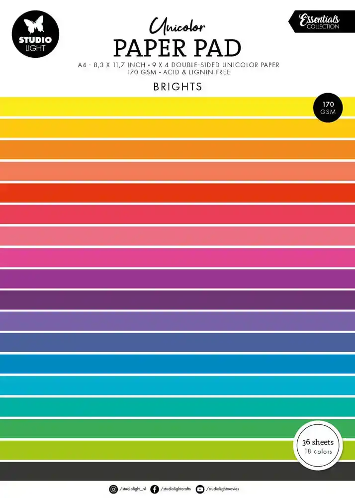 Studio Light - Essentials - Unicolor Paper Pad A4 - Brights