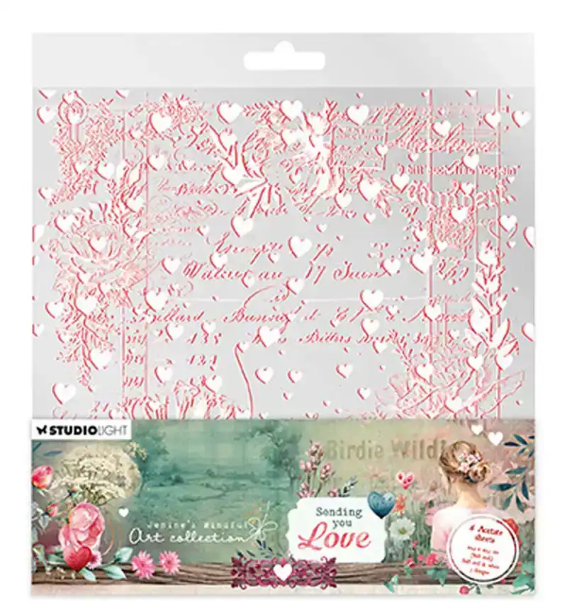 JMA sending you love acetate sheets White & soft red sending