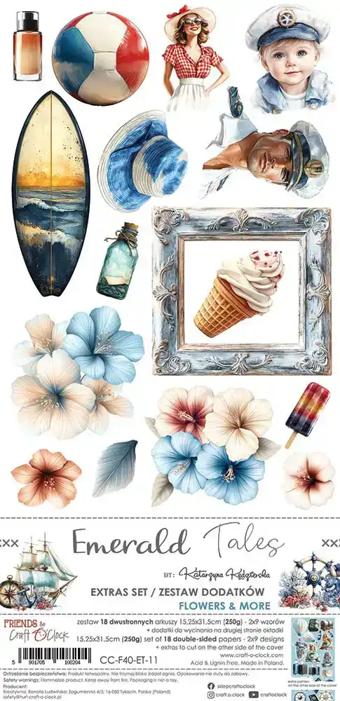 Craft O’Clock emerald tales extra’s set flowers