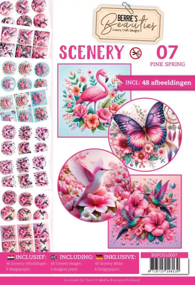 Push-out book scenery 7 pink spring