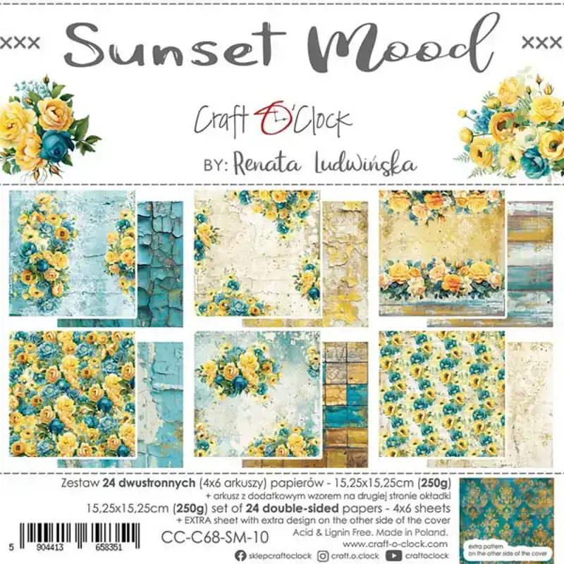 Craft O Clock Sunset Moods 15x15 pads