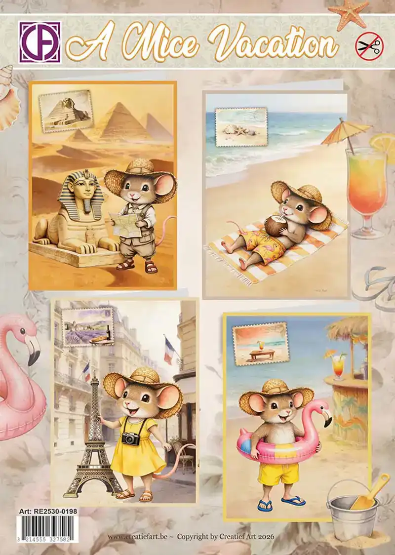 Creatief Art A Mice Vacation Kaartenpakket<br>