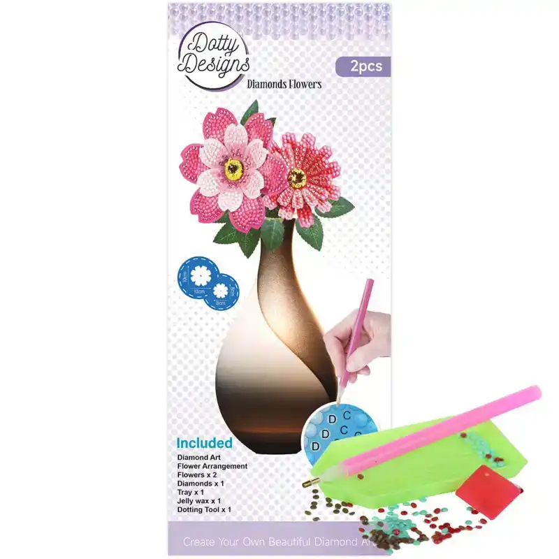 Dotty Design Diamonds Flowers Pink