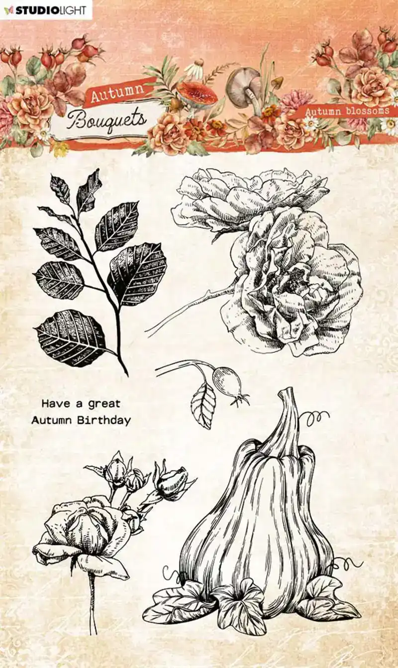 Autumn Bouquet Clear Stamp Autumn Blossoms