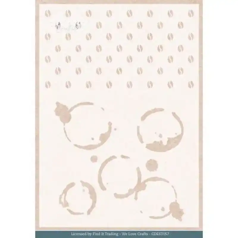 Mixed media stencil coffee spots