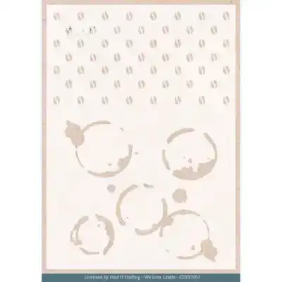 Mixed media stencil coffee spots