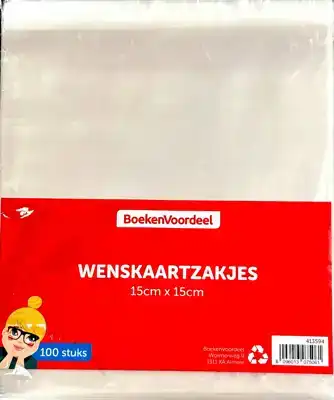 Wenskaartzakjes vierkant - 100 stuks