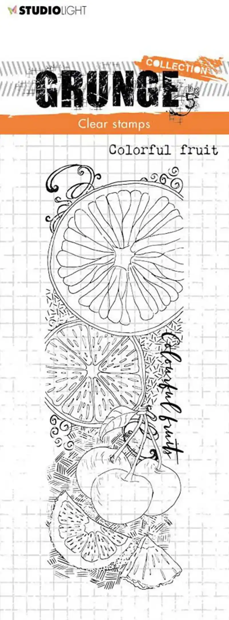 Studio Light Grunge Clear Stamp Colourful Fruit nr.223