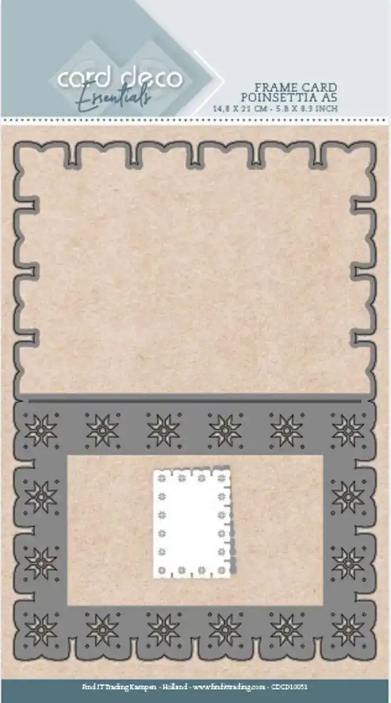 Card Deco Essentials Snijmal Frame Poinsettia A5