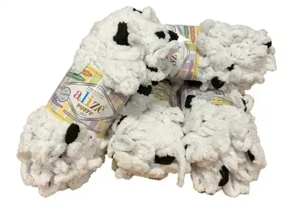 Puffy home deco deken 70x95 pakket zwart wit