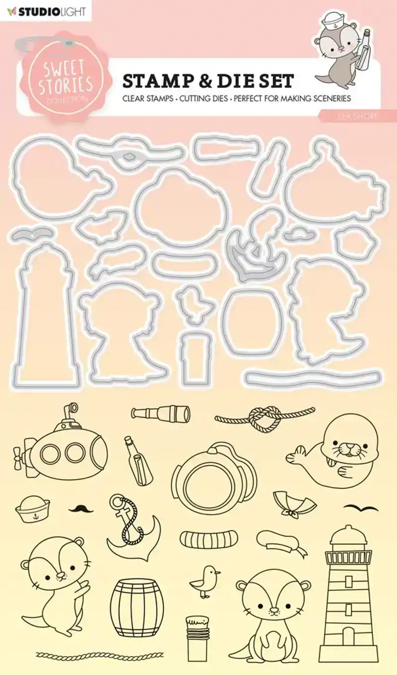 Sweet Stories Stempel en Snijmallenset Sea Shore