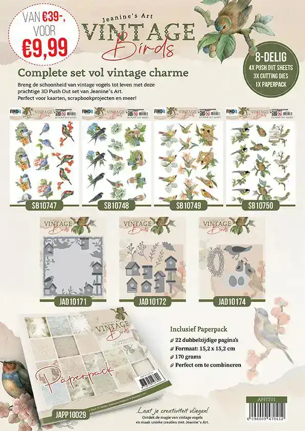Actie pakket Vintage Birds