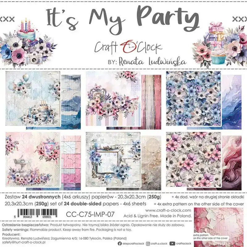 Craft O’Clock It’s My Party Papierpakket 20,3 x 20,3cm
