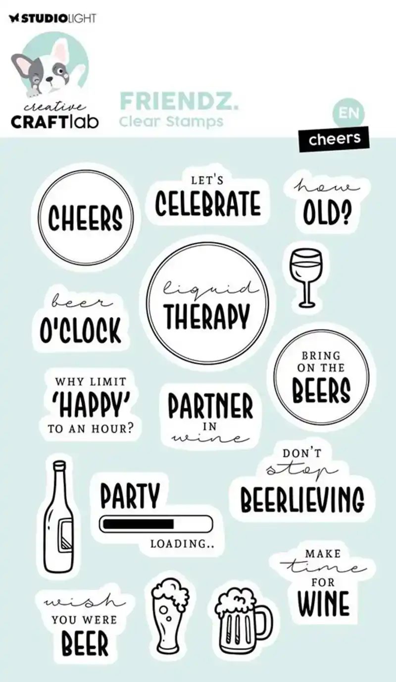 Creative Craftlab clear stamp Cheers