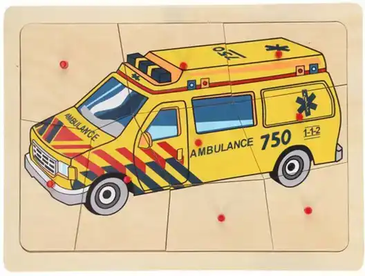 Houten puzzel ambulance