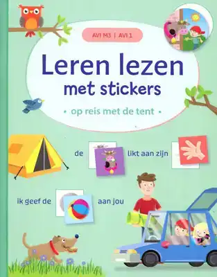 Leren lezen met sticker - Op reis met de tent