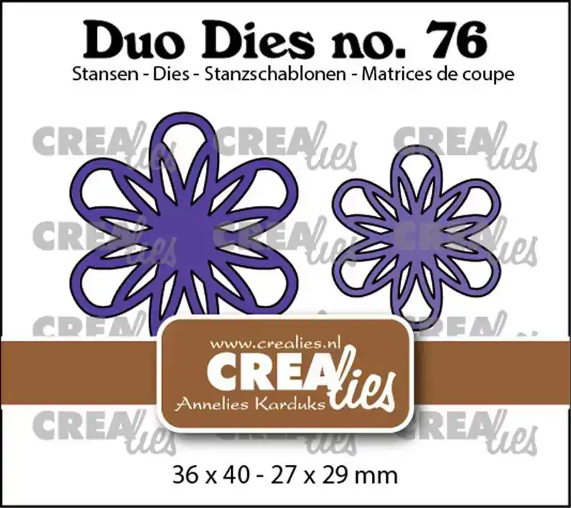 Crealies Snijmal no. 76, Open bloemen 31