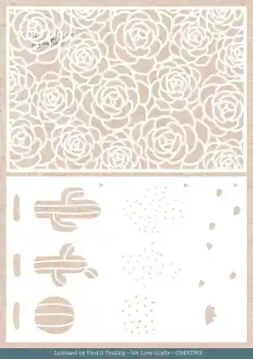 Card deco essentials stencil plant paradise background A5