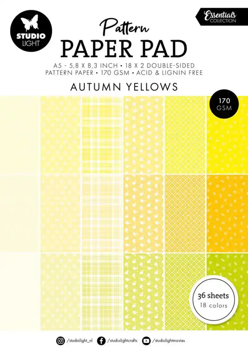 Studio Light pattern paper pad Shades of yellow