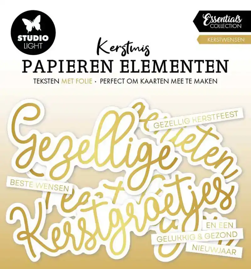 Studio Light paper elements golders kerstwensen