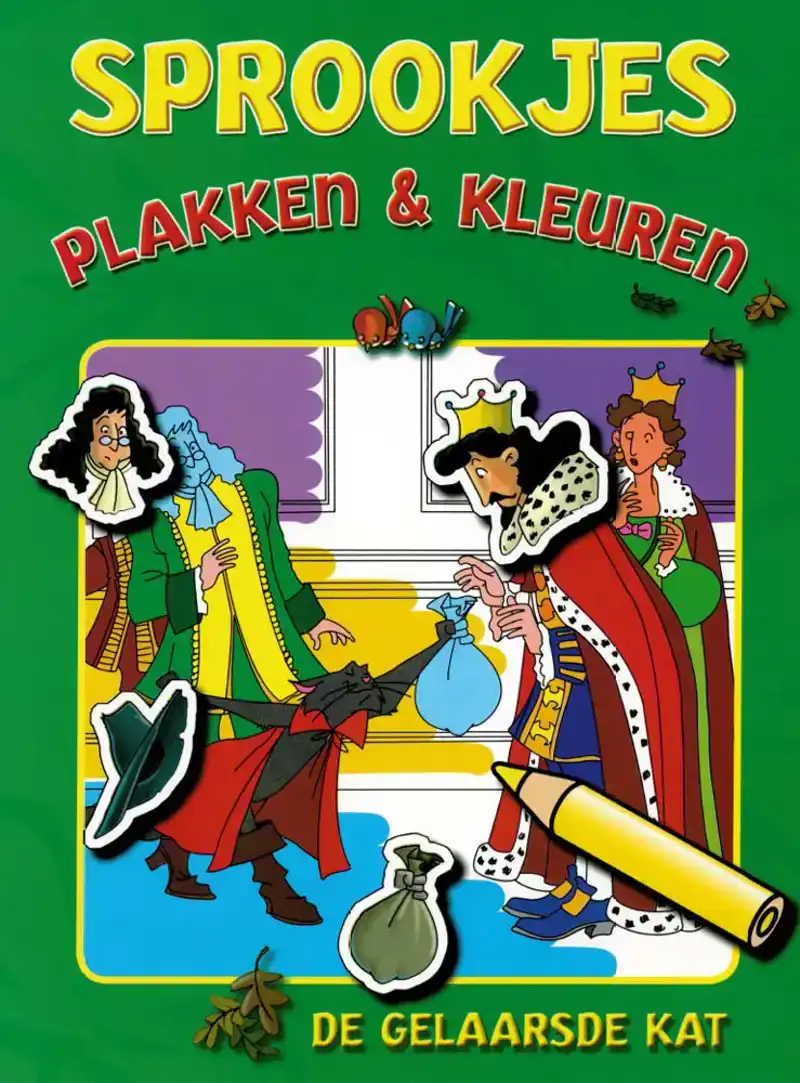 Sprookjes plakken en kleuren De gelaarsde kat