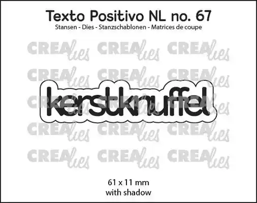 Crealies Texto Positivo stansen no. 67, kerstknuffel