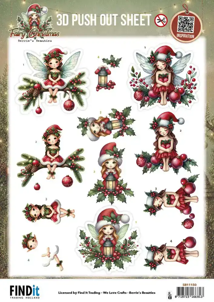 Berries Beauties - Fairy Christmas 3D Pushout sheet
