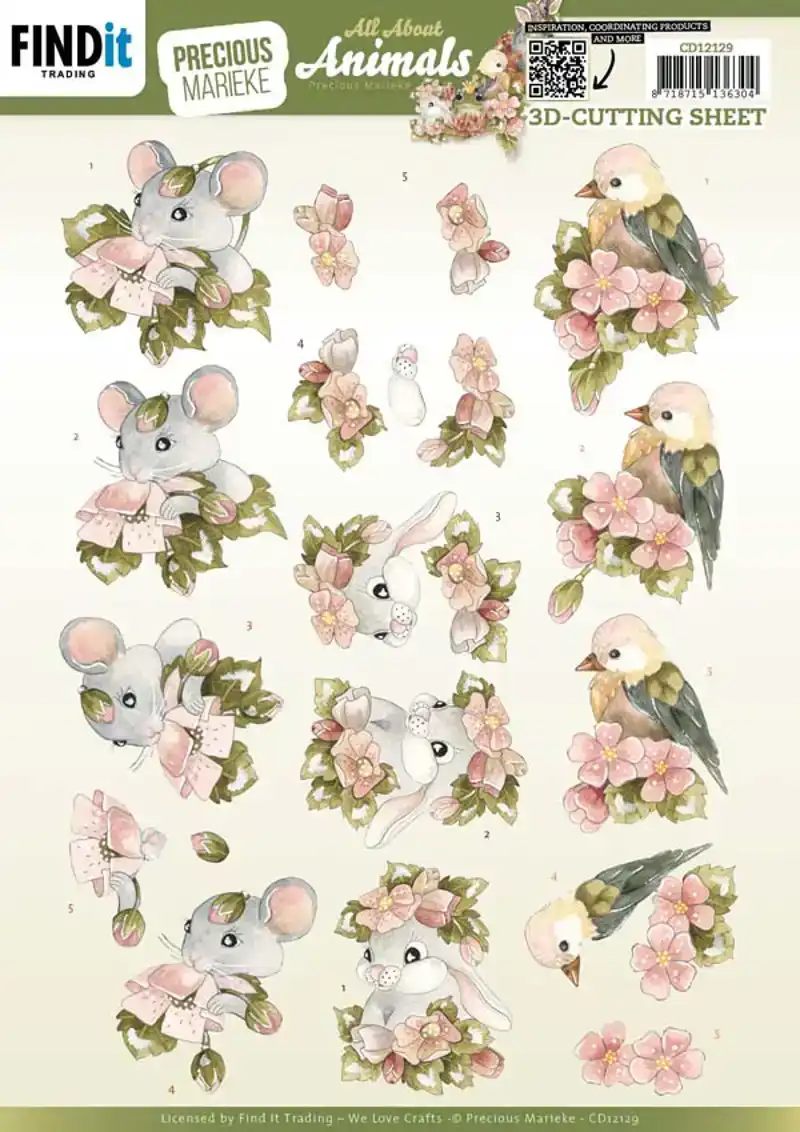 PM All about animals knipvelset All about pink/purple